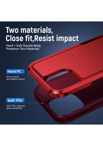 iPhone 15 Plus Şok Geçirmez Telefon Kasası Önleme Önleyici Pc+Tpu Arka Kapak (Yurt Dışından)