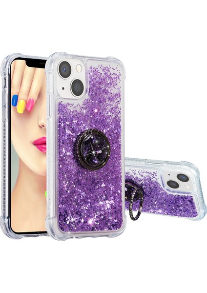 iPhone 15 Yumuşak Tpu Telefon Kılıf Halka Tutucu Kickstand Telefon Kapağı (Yurt Dışından)
