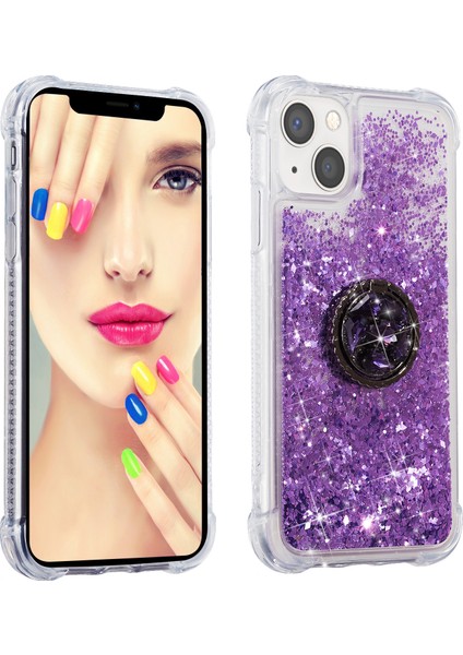 iPhone 15 Yumuşak Tpu Telefon Kılıf Halka Tutucu Kickstand Telefon Kapağı (Yurt Dışından)