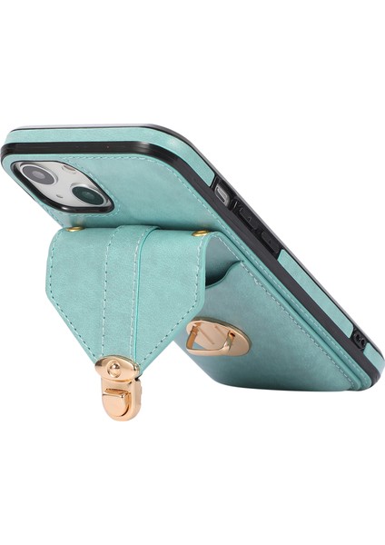 iPhone 15 Plus Telefon Kabuğu Kickstand Pu Deri Kaplamalı Tpu Telefon Kapak Kartı Tutucu Kılıfı (Yurt Dışından) modelleri
