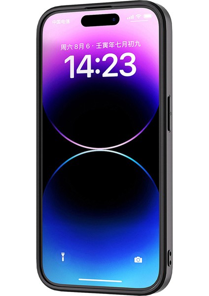 iPhone 15 Çizgiye Karşı Çizelge Anti Telefon Kılıfı Cowhide Deri + Pc + Tpu Çapraz Doku Telefon Kapağı (Yurt Dışından)