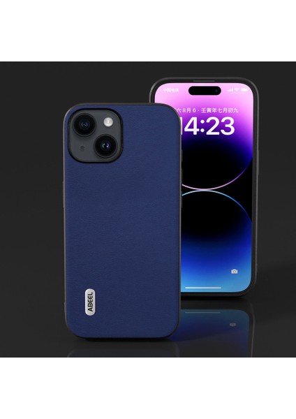 iPhone 15 Dokulu Pu Deri+Tpu Koruyucu Kapak Cep Telefonu Geri Kılıf (Yurt Dışından)