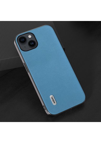 iPhone 15 Dokulu Pu Deri+Tpu Koruyucu Kapak Cep Telefonu Geri Kılıf (Yurt Dışından)