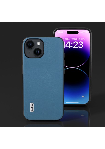 iPhone 15 Dokulu Pu Deri+Tpu Koruyucu Kapak Cep Telefonu Geri Kılıf (Yurt Dışından)