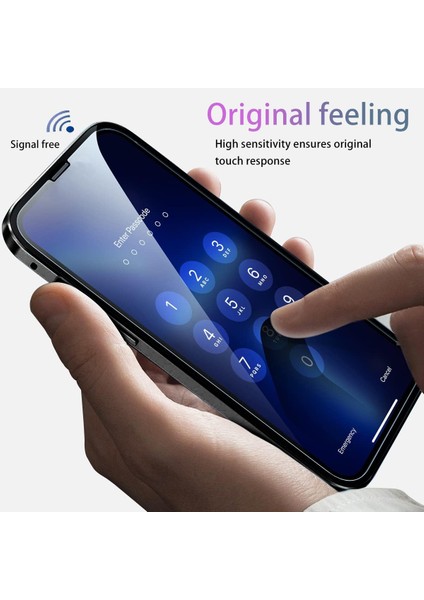 iPhone 15 Manyetik Metal Çerçeve + Çift Taraflı Temperli Cam Telefon Kılıfı (Yurt Dışından)