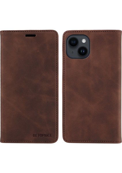 iPhone 15 Telefon Kasası Rfid Engelleme Pu Deri Standı Kapak Cüzdanı (Yurt Dışından)