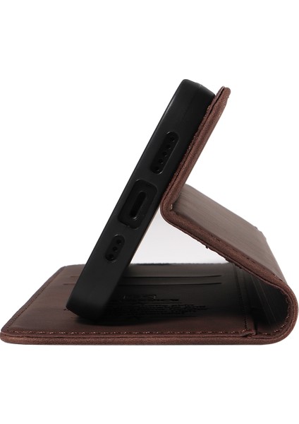 iPhone 15 Telefon Kasası Rfid Engelleme Pu Deri Standı Kapak Cüzdanı (Yurt Dışından)