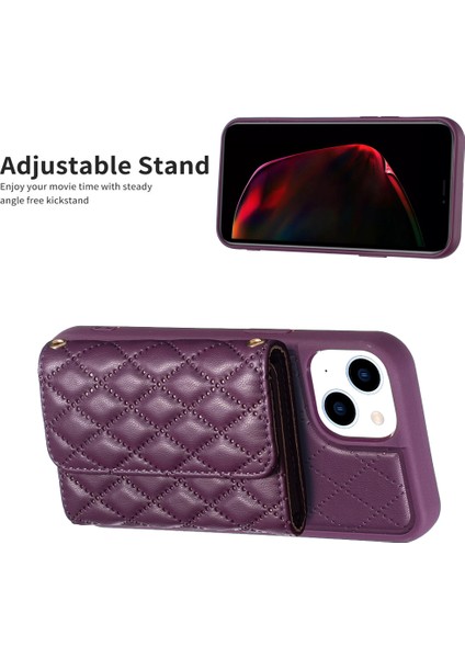 iPhone 15 Kart Yuvaları Telefon Kasası Pu Deri Kaplı Tpu Kickstand Koruyucu Kapak (Yurt Dışından) modelleri