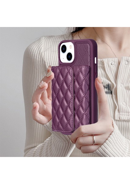 iPhone 15 Kart Yuvaları Telefon Kasası Pu Deri Kaplı Tpu Kickstand Koruyucu Kapak (Yurt Dışından) indirimleri