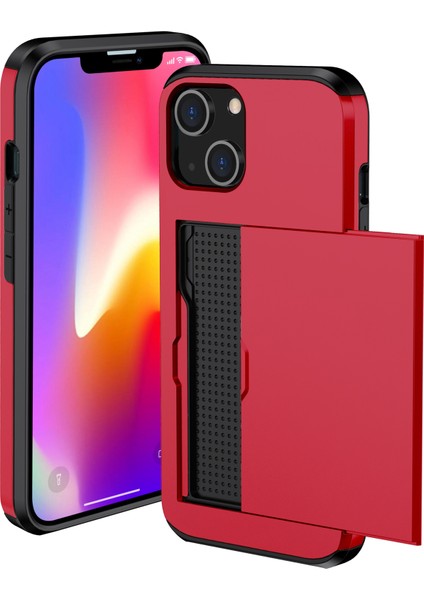 iPhone 15 Plus Kart Tutucu Telefon Kılıfı, Tpu + Pc Çift Katman Anti-Drop Telefon Kapağı (Yurt Dışından)