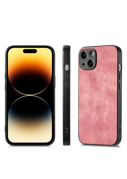 iPhone 15 Retro Doku Telefon Kılıfı Pu Deri Kaplamalı Pc Kapağı (Yurt Dışından)