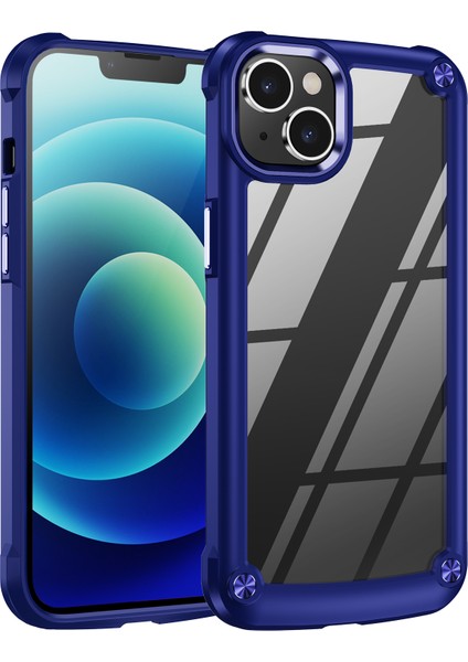 iPhone 15 Damla Geçirmez Telefon Kılıfı Alaşım Lens Çerçevesi Pc+Tpu Hibrid Arka Kapak (Yurt Dışından)