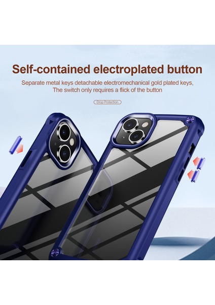 iPhone 15 Damla Geçirmez Telefon Kılıfı Alaşım Lens Çerçevesi Pc+Tpu Hibrid Arka Kapak (Yurt Dışından) fırsatları