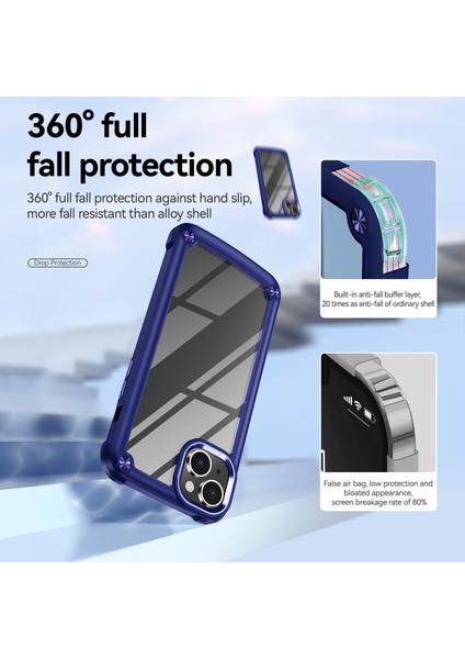 iPhone 15 Damla Geçirmez Telefon Kılıfı Alaşım Lens Çerçevesi Pc+Tpu Hibrid Arka Kapak (Yurt Dışından) indirimleri