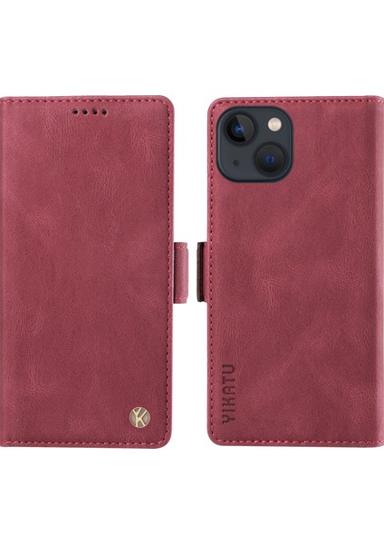 iPhone 15 Cilt Touch Pu Deri Telefon Kılıfı Şok Geçirmez Cüzdan Stand Kapağı (Yurt Dışından)