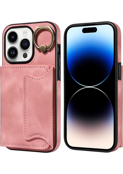 iPhone 15 Pro Telefon Vaka Kickstand Telefon Kabuğu Cilt Touch Pu Deri+Tpu Kapak (Yurt Dışından)