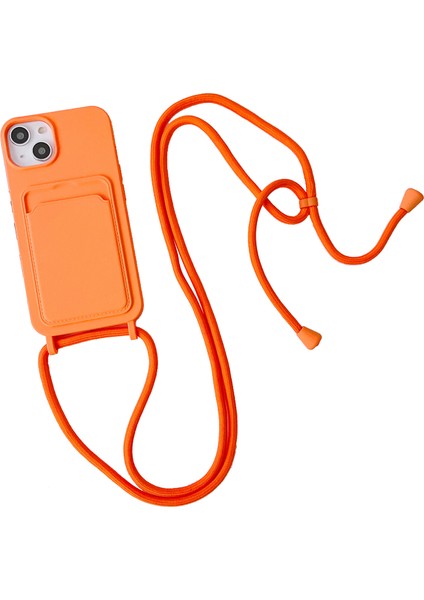 iPhone 15 Kart Yuvası Sıvı Silikon Telefon Kılıfı Kayışlı Çizilmez Kapak (Yurt Dışından)