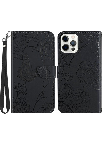 iPhone 15 Pro Pu Deri Telefon Stand Kapağı Cüzdan Kılıfı Strap (Yurt Dışından)