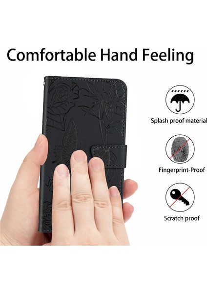 iPhone 15 Pro Pu Deri Telefon Stand Kapağı Cüzdan Kılıfı Strap (Yurt Dışından)