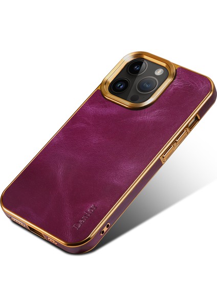 iPhone 15 Pro Mumsu Dokulu Telefon Kılıfı Inek Deri+Pc+Tpu Elektraplatma Kapağı (Yurt Dışından) indirimleri