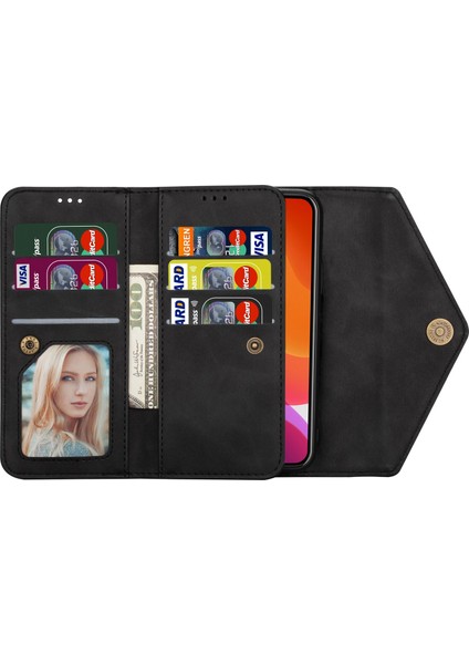 iPhone 15 Pro Cüzdan Deri Kılıfı Zipper Cep Stand Telefon Kapağı Kayış (Yurt Dışından) fiyatları