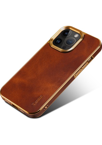 iPhone 15 Pro Mumsu Dokulu Telefon Kılıfı Inek Deri+Pc+Tpu Elektraplatma Kapağı (Yurt Dışından) indirimleri
