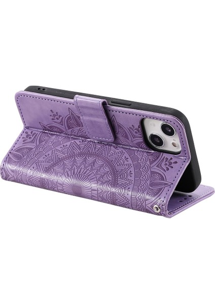 iPhone 15 Pu Deri Stand Kapağı Cüzdan Telefon Kılıfı Kayış (Yurt Dışından)