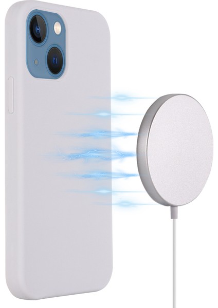 iPhone 15 Yumuşak Silikon Telefon Kılıfı Ince Telefon Kapağı Magsafe Kablosuz Şarj ile Uyumlu (Yurt Dışından)