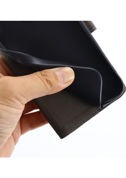 iPhone 15 Pro Canvas Pu Deri Bir Ekleme Kılıfı Stand Cüzdan Koruyucu Telefon Kapağı (Yurt Dışından)