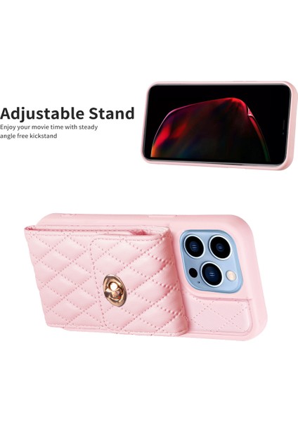 iPhone 15 Pro Ön Kara Çizelge Pu Deri Kaplamalı Tpu Telefon Kapak Kartı Tutucu Kılıf Strap (Yurt Dışından)