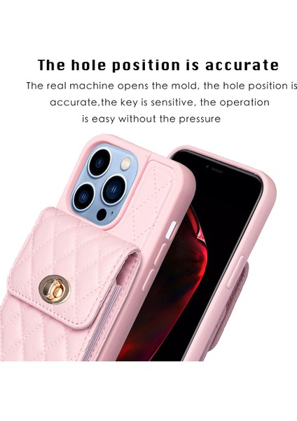 iPhone 15 Pro Ön Kara Çizelge Pu Deri Kaplamalı Tpu Telefon Kapak Kartı Tutucu Kılıf Strap (Yurt Dışından)
