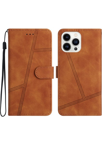 iPhone 15 Pro Retro Pu Deri Cüzdan Stand ile Cilt Touch Telefon Kılıfı (Yurt Dışından)