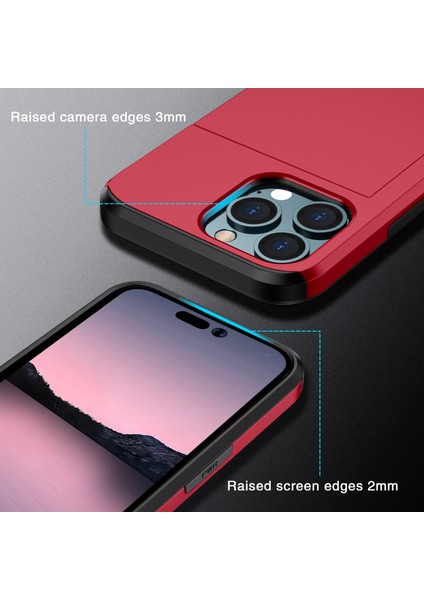 iPhone 15 Pro Tpu + Pc Çift Katmanlı Telefon Koruyucu Kılıf Slayt Kartı Tutucu Telefon Kapağı (Yurt Dışından) fırsatları