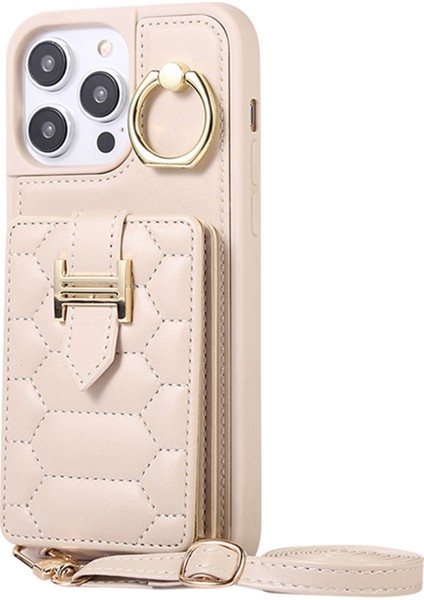 iPhone 15 Pro Pu Deri+Tpu Kapak Telefon Kabuk Kart Tutucu Cep Telefonu Kapağı (Yurt Dışından)