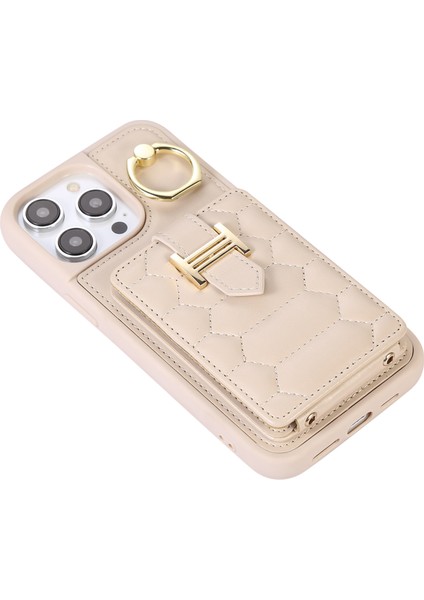 iPhone 15 Pro Pu Deri+Tpu Kapak Telefon Kabuk Kart Tutucu Cep Telefonu Kapağı (Yurt Dışından)