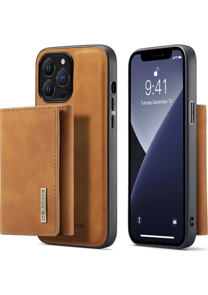 iPhone 15 Pro Magnetic Cüzdan Telefon Kılıfı Pc+Tpu+Pu Şok Geçirmez Kickstand Cover (Yurt Dışından)