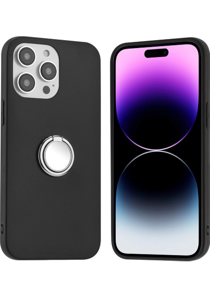 iPhone 15 Pro Koruyucu Kapak, Mat Tpu Kasa Aynası Benzeri Yüzük Kickstand Telefon Kabuğu (Yurt Dışından)