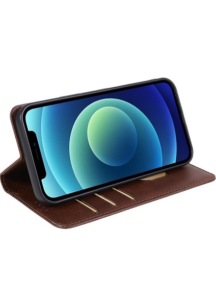 iPhone 15 Pro Max Buzağı Dokulu Deri Telefon Kılıfı, Stand Telefon Cüzdan Kılıfı (Yurt Dışından) fırsatları