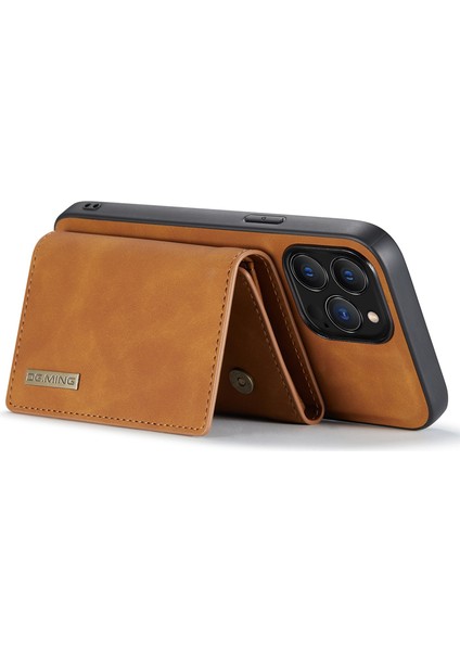 iPhone 15 Pro Magnetic Cüzdan Telefon Kılıfı Pc+Tpu+Pu Şok Geçirmez Kickstand Cover (Yurt Dışından)