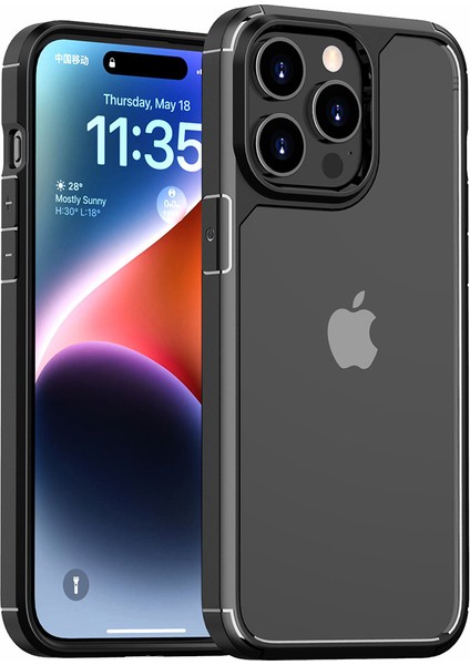 iPhone 15 Pro Max Tpu+Pc Şok Geçirmez Kapak Temizle Arka Cep Telefonu Kılıfı (Yurt Dışından)