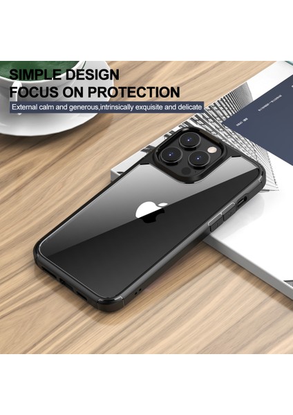 iPhone 15 Pro Max Tpu+Pc Şok Geçirmez Kapak Temizle Arka Cep Telefonu Kılıfı (Yurt Dışından)