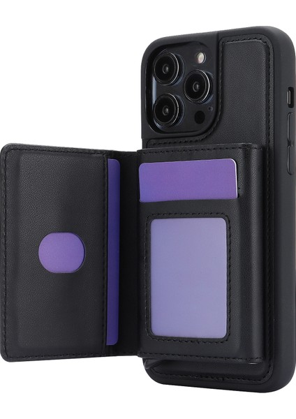 iPhone 15 Pro Max Telefon Kickstand Case, Çıkarılabilir Pop-Up Kart Tutucu ile Telefon Kapağı Rfıd Engelleme (Yurt Dışından)