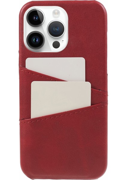 iPhone 15 Pro Max Shockproof Case Pu+Pc Telefon Kapağı 2 Kart Yuvaları Anti-Drop Telefon Kılıfı (Yurt Dışından)