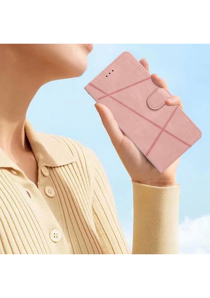 iPhone 15 Pro Max Telefon Stand Vakası Pu Deri Telefon Kapağı Çılgın At Doku Kabuğu (Yurt Dışından)