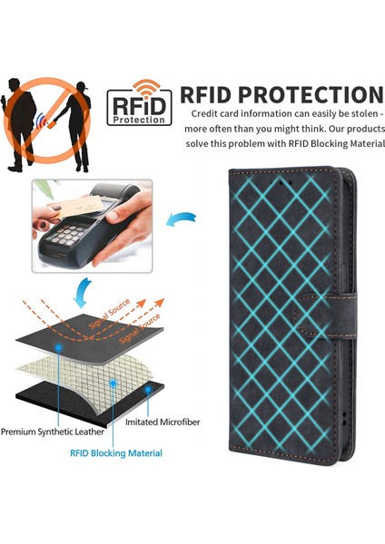 iPhone 15 Pro Max Cüzdan Telefon Kılıfı Rfıd Blowantıctıon Pu Deri Dergi Anti-Fall Stand Kapağı Kayış (Yurt Dışından) fiyatları