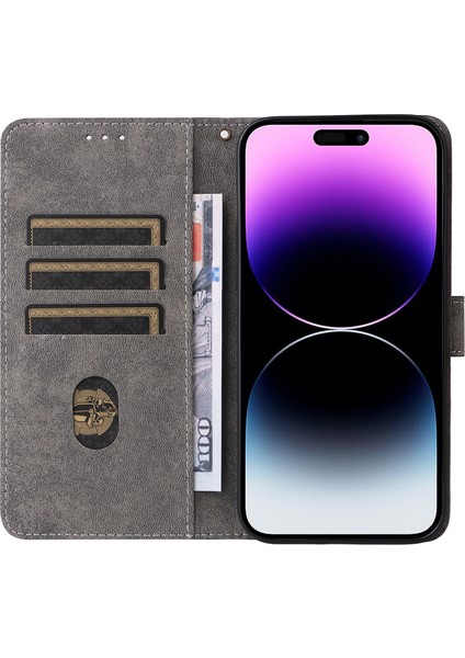 iPhone 15 Pro Max Cüzdan Telefon Kılıfı Rfıd Blowantıctıon Pu Deri Dergi Anti-Fall Stand Kapağı Kayış (Yurt Dışından) modelleri