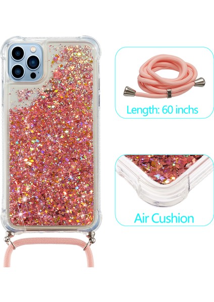 iPhone 15 Pro Max Mapep Telefon Kapağı Sıvı Sequins Case Tpu Cep Telefon Kabuğu Kayış (Yurt Dışından) fiyatları