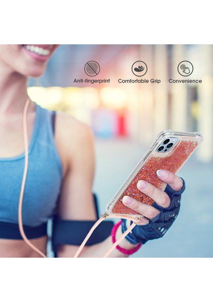 iPhone 15 Pro Max Mapep Telefon Kapağı Sıvı Sequins Case Tpu Cep Telefon Kabuğu Kayış (Yurt Dışından) fırsatları