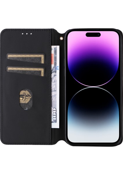 iPhone 15 Pro Max Deri Cüzdan Kılıfı, Eşkenar Dörtgen, Basılmış Stant Koruyucu Telefon Kapağı (Yurt Dışından)