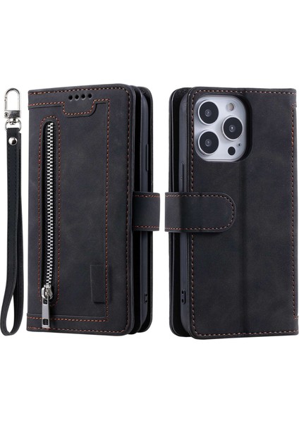 iPhone 15 Pro Max Anti-Dust Pu Deri Telefon Kılıfı Zipper Cep Kart Yuvaları Telefon Kapağı (Yurt Dışından) fiyatları